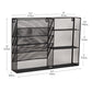 Mind Reader 4-Tier Vertical File Storage and Shelves, Desktop Organizer, Wall Mount, Office, Metal Mesh, 22.5"L x 4"W x 16"H, Black