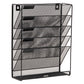 Mind Reader 5-Tier Vertical File Storage, Desktop Organizer, Wall Mount, Office, Metal Mesh, 12.75"L x 4"W x 16"H