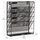 Mind Reader 5-Tier Vertical File Storage, Desktop Organizer, Wall Mount, Office, Metal Mesh, 12.75"L x 4"W x 16"H