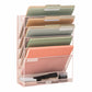 Mind Reader 5-Tier Vertical File Storage, Desktop Organizer, Wall Mount, Office, Metal Mesh, 12.75"L x 4"W x 16"H