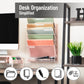 Mind Reader 5-Tier Vertical File Storage, Desktop Organizer, Wall Mount, Office, Metal Mesh, 12.75"L x 4"W x 16"H