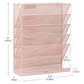 Mind Reader 5-Tier Vertical File Storage, Desktop Organizer, Wall Mount, Office, Metal Mesh, 12.75"L x 4"W x 16"H