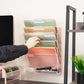 Mind Reader 5-Tier Vertical File Storage, Desktop Organizer, Wall Mount, Office, Metal Mesh, 12.75"L x 4"W x 16"H