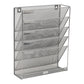 Mind Reader 5-Tier Vertical File Storage, Desktop Organizer, Wall Mount, Office, Metal Mesh, 12.75"L x 4"W x 16"H