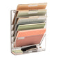 Mind Reader 5-Tier Vertical File Storage, Desktop Organizer, Wall Mount, Office, Metal Mesh, 12.75"L x 4"W x 16"H