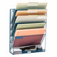 Mind Reader 5-Tier Vertical File Storage, Desktop Organizer, Wall Mount, Office, Metal Mesh, 12.75"L x 4"W x 16"H
