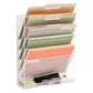 Mind Reader 5-Tier Vertical File Storage, Desktop Organizer, Wall Mount, Office, Metal Mesh, 12.75"L x 4"W x 16"H