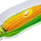 Mind Reader Corn on the Cob Serving Plate Set, Hosting , Outdoor Kitchen, Melamine, 10.75"L x 3.75"W x 1"H, 4 pcs, White