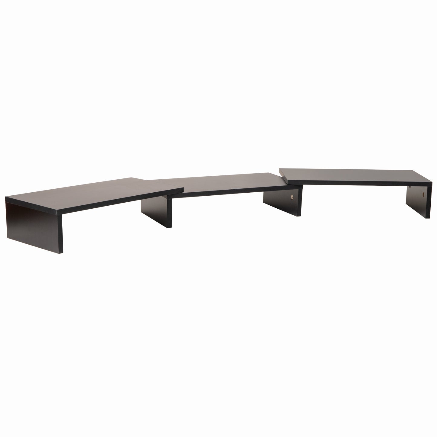 Mind Reader Dual Monitor Stand, Adjustable MDF Desktop Riser for Laptop, Monitor, TV, Expands to 51.25" Wide, Office or Home