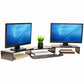 Mind Reader Dual Monitor Stand, Adjustable MDF Desktop Riser for Laptop, Monitor, TV, Expands to 51.25" Wide, Office or Home