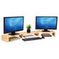 Mind Reader Dual Monitor Stand, Adjustable MDF Desktop Riser for Laptop, Monitor, TV, Expands to 51.25" Wide, Office or Home