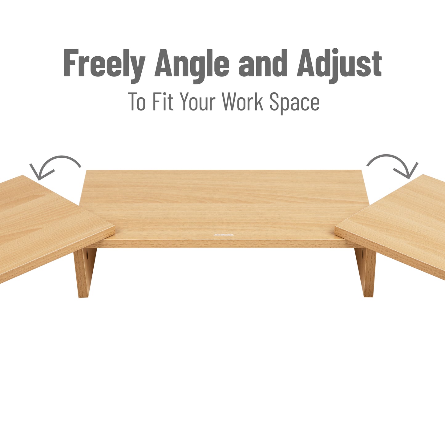 Mind Reader Dual Monitor Stand, Height Adjustable, Desktop Organizer, Laptop Riser, Office, 51.25"L x 9.25"W x 4.75"H