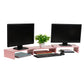 Mind Reader Dual Monitor Stand, Height Adjustable, Desktop Organizer, Laptop Riser, Office, 51.25"L x 9.25"W x 4.75"H