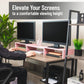 Mind Reader Dual Monitor Stand, Adjustable MDF Desktop Riser for Laptop, Monitor, TV, Expands to 51.25" Wide, Office or Home