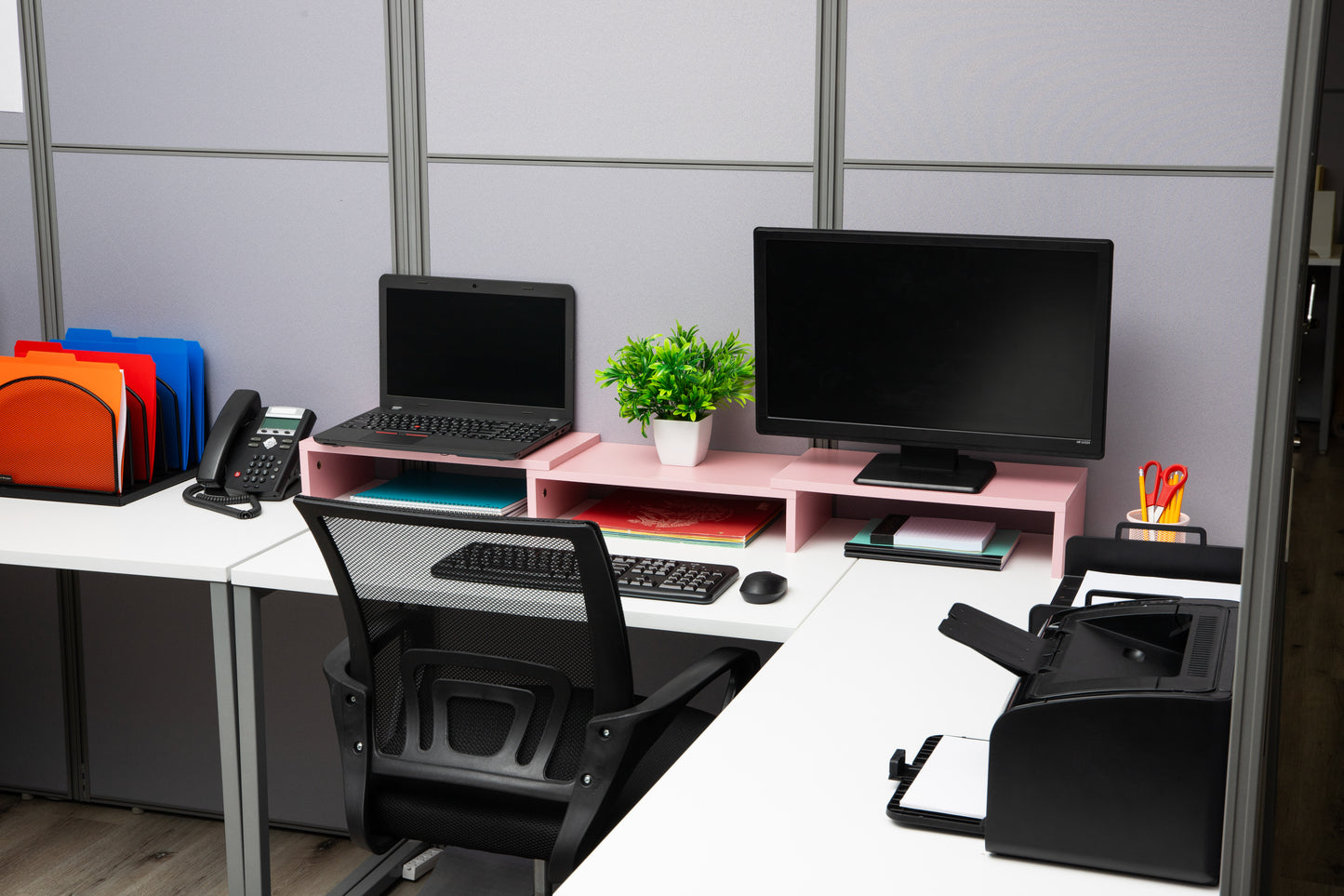 Mind Reader Dual Monitor Stand, Height Adjustable, Desktop Organizer, Laptop Riser, Office, 51.25"L x 9.25"W x 4.75"H