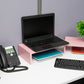 Mind Reader Dual Monitor Stand, Height Adjustable, Desktop Organizer, Laptop Riser, Office, 51.25"L x 9.25"W x 4.75"H