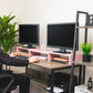Mind Reader Dual Monitor Stand, Adjustable MDF Desktop Riser for Laptop, Monitor, TV, Expands to 51.25" Wide, Office or Home