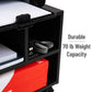 Mind Reader Rolling Printer Cart, Utility Cart, Printer Stand, Under Desk Storage, Office, MDF, 16"L x 12"W x 13.75"H, Black