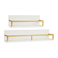 Mind Reader Floating Shelves, Wall-Mounted Office Organizers, Modern MDF Display Storage with Metal Rail, Metal. MDF, Set of 2, White