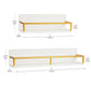 Mind Reader Floating Shelves, Wall-Mounted Office Organizers, Modern MDF Display Storage with Metal Rail, Metal. MDF, Set of 2, White