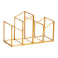 Mind Reader 4-Compartment Angled Glass Pen Holder with Copper Trim, Desktop Organizer for Office Supplies & Accessories, Glass and Copper, Clear