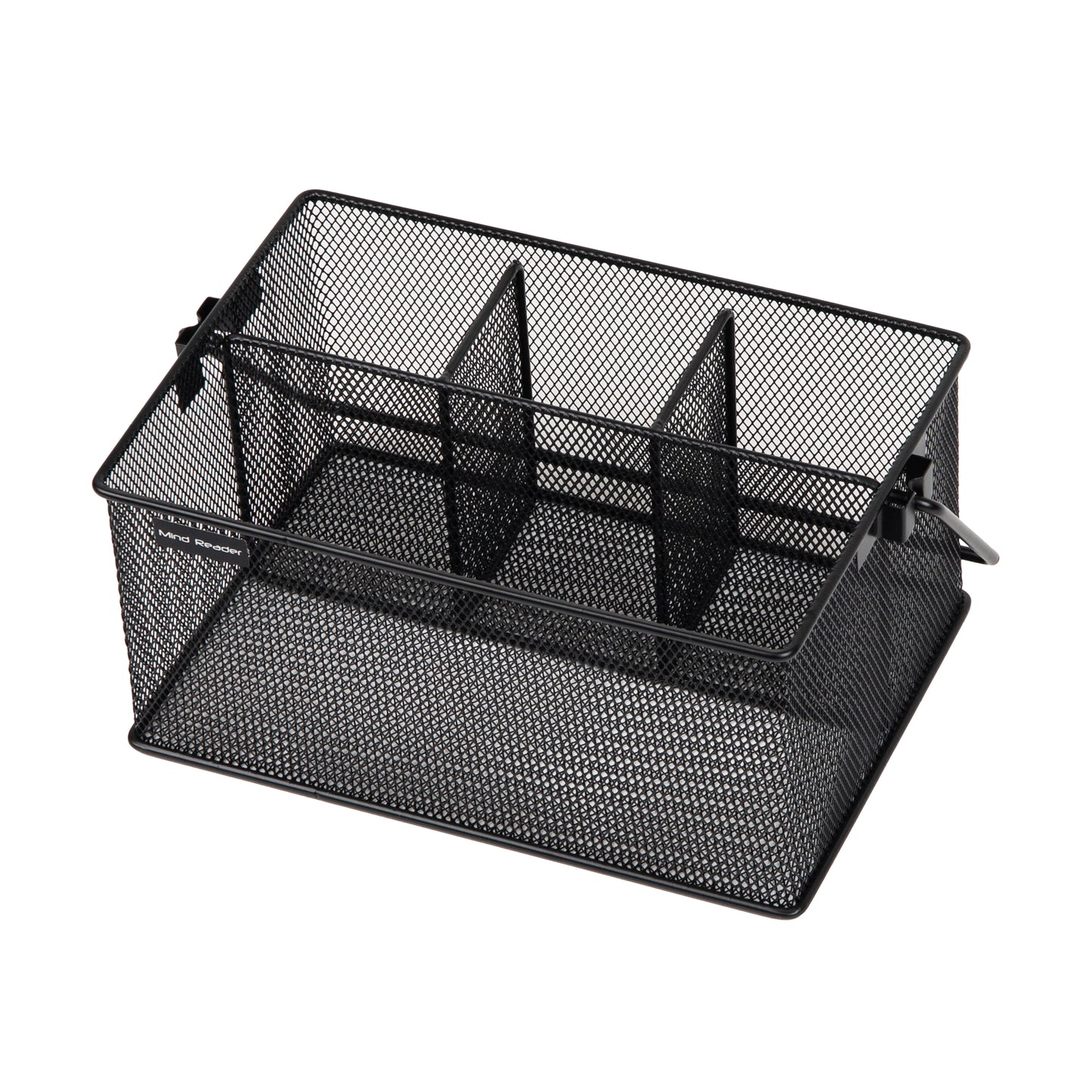 Mind Reader Network Collection, 4-Compartment Utensil or Supply Caddy with Handle, Countertop or Desktop Organizer, Metal Mesh