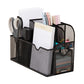 Mind Reader Countertop Organizer, Office Breakroom or Desktop Storage, 10-Compartment Caddy, Metal Mesh, Black