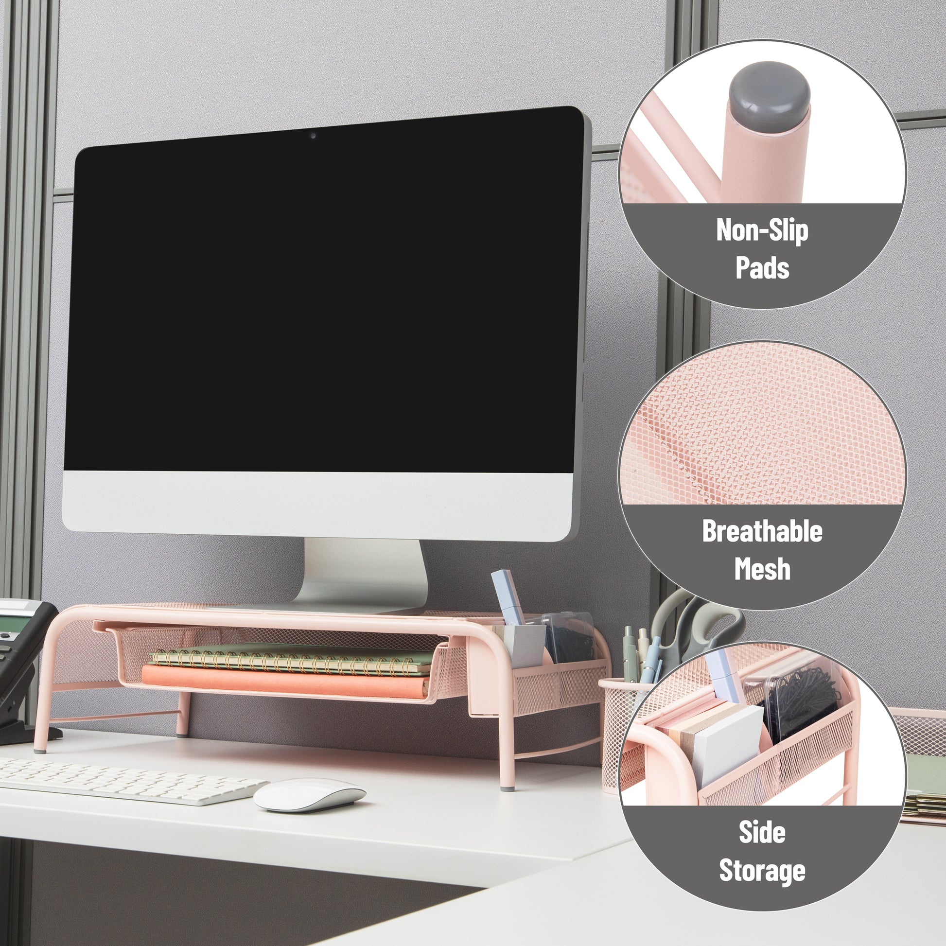 Computer Monitor Stand Riser, Laptop Riser met kabelbeheer, Bureau Plank voor TV, Notebook, PC, Desktop Storage Organizer Computer Monitor Stand Riser, Laptop Riser met kabelbeheer, Bureau Plank voor TV, Notebook, PC, Desktop Storage Organizer