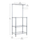 Mind Reader Alloy Collection, 3-Tier Industrial Microwave Stand with Utility Shelf and Drying Hooks, Metal, 21.25"L x 13.5"W x 50"H, Silver