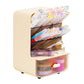 Mind Reader Compact Craft Supply Organizer with Drawer, 6 Slanted Compartments, Non-Skid Feet, Desktop Storage for Markers, Pens, Tools & Art Essentials, Plastic, White