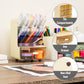 Mind Reader Compact Craft Supply Organizer with Drawer, 6 Slanted Compartments, Non-Skid Feet, Desktop Storage for Markers, Pens, Tools & Art Essentials, Plastic, White