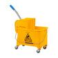 Mind Reader Mop Bucket with Wringer, 22 Qt (5.5 Gallon), Floor Cleaning, Handle, Wheels, 16.25"L x 10.75"W x 24.5"H, Yellow