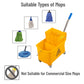 Mind Reader Mobile Heavy Duty Mop Bucket with Down Press Wringer, 22-Quart Capacity, Yellow