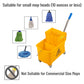 Mind Reader Mop Bucket with Wringer, 22 Qt (5.5 Gallon), Floor Cleaning, Handle, Wheels, 16.25"L x 10.75"W x 24.5"H, Yellow