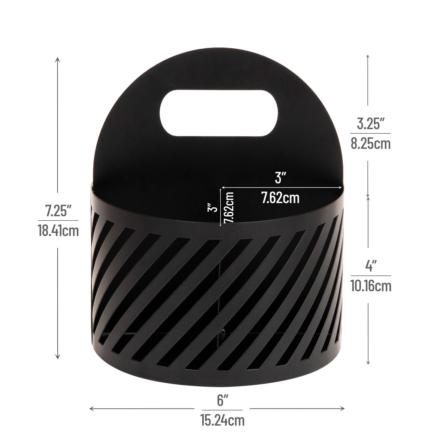 Mind Reader Round Metal Desktop Carousel Organizer with Handle, Four Compartments, Office Supplies and Accessories, Metal