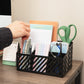 Mind Reader Desktop Organizer and Mail Sorter, Five Compartments, Office Supplies and Accessories, Metal, Black