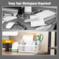 Mind Reader Desktop Organizer and Mail Sorter, Five Compartments, Office Supplies and Accessories, Metal, Black