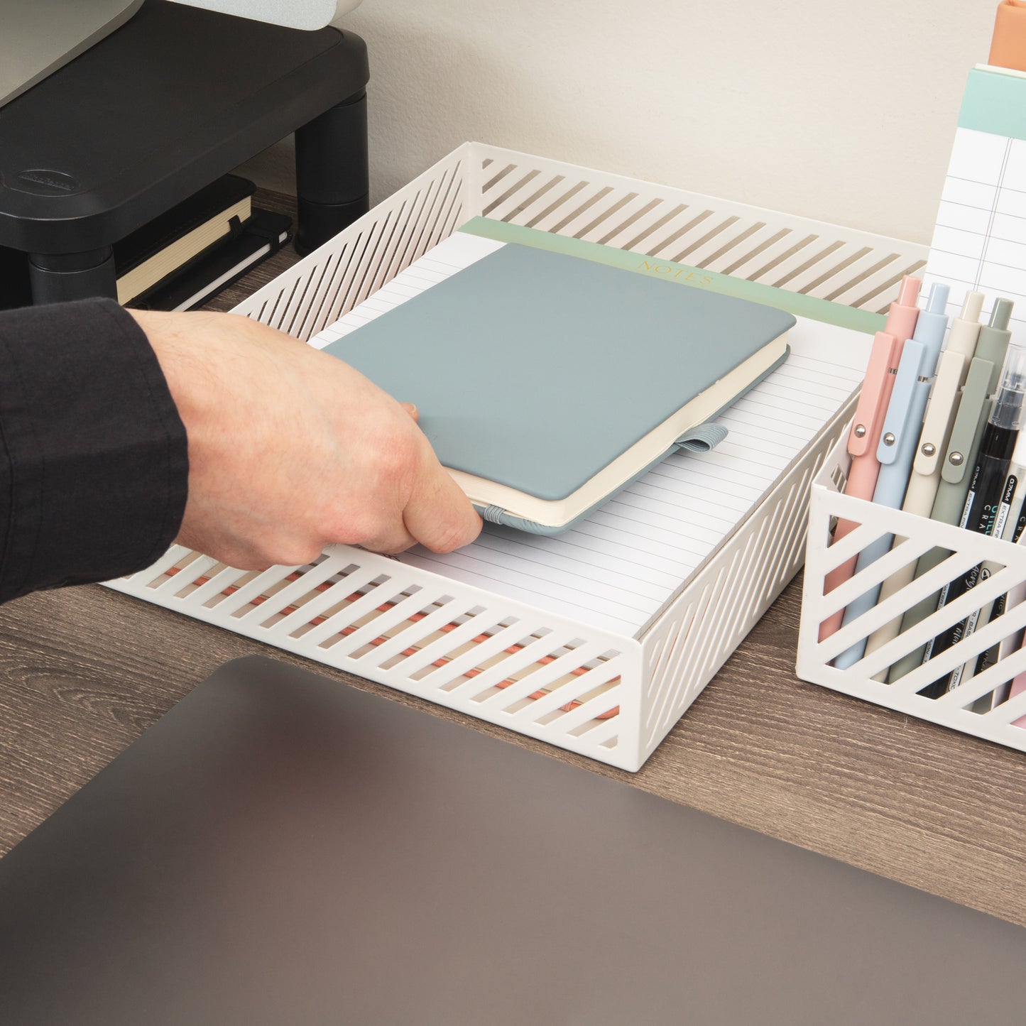 Mind Reader Metal Letter Size Paper Tray, Desktop Document Organizer with Non-Slip Pads, Office Desk Accessory Tray, Metal