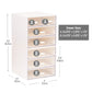 Mind Reader Stackable Craft Supply Organizer, 6 Drawer Desktop Storage with Clear Drawers, Plastic, Set of 2, White