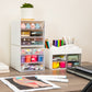 Mind Reader Stackable Craft Supply Organizer, 6 Drawer Desktop Storage with Clear Drawers, Plastic, Set of 2, White
