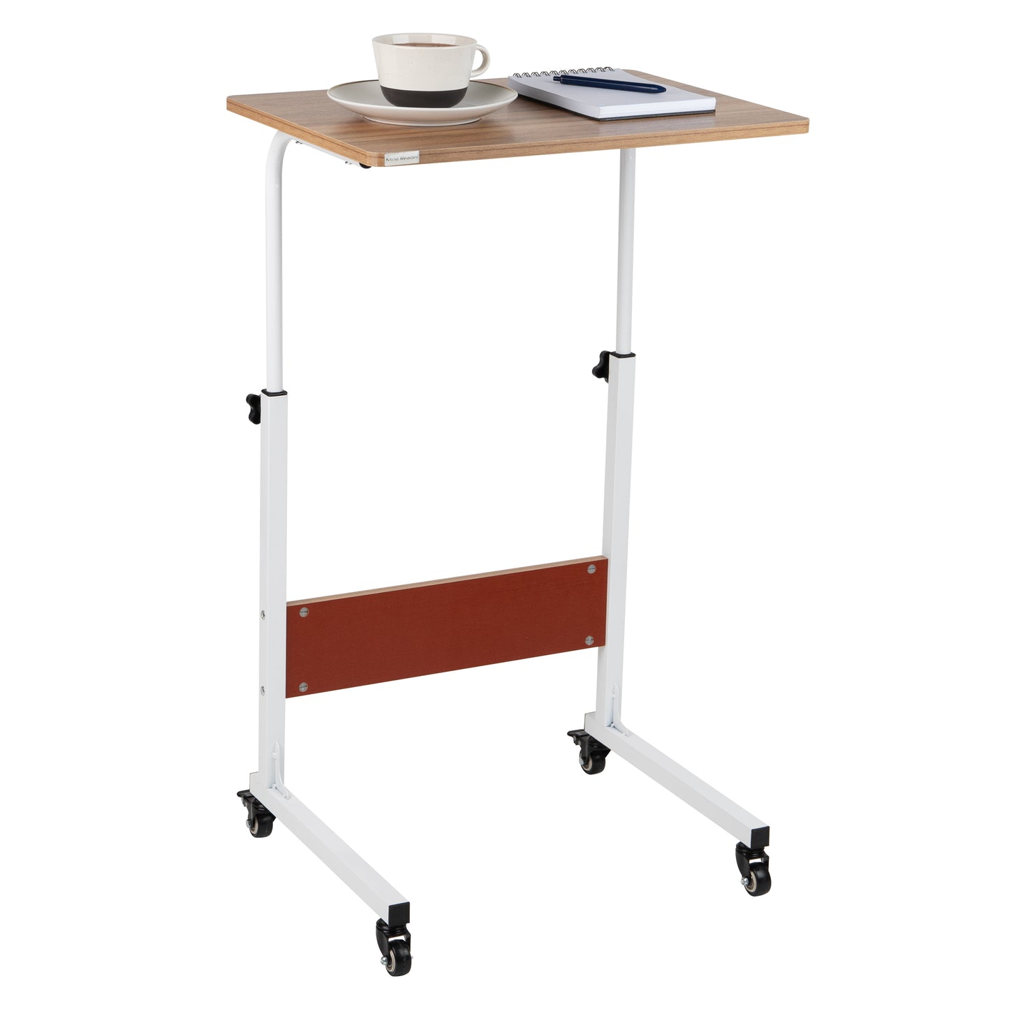 Mind Reader Standing Desk, Laptop Stand, Height Adjustable, Computer Table, Work Table, MDF, 21.75"L x 15.75"W x 33"H, White