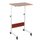 Mind Reader Woodland Collection, Mobile Sit/Stand Laptop Desk, Adjustable, Lockable Casters, Portable, White