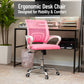 Mind Reader Office Chair with Wheels, Height Adjustable Mesh Desk Chair with Armrests and Lumbar Support, Computer Chair, Pink