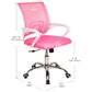 Mind Reader Office Chair with Wheels, Height Adjustable Mesh Desk Chair with Armrests and Lumbar Support, Computer Chair, Pink