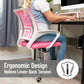 Mind Reader Office Chair with Wheels, Height Adjustable Mesh Desk Chair with Armrests and Lumbar Support, Computer Chair, Pink