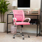 Mind Reader Office Chair with Wheels, Height Adjustable Mesh Desk Chair with Armrests and Lumbar Support, Computer Chair, Pink