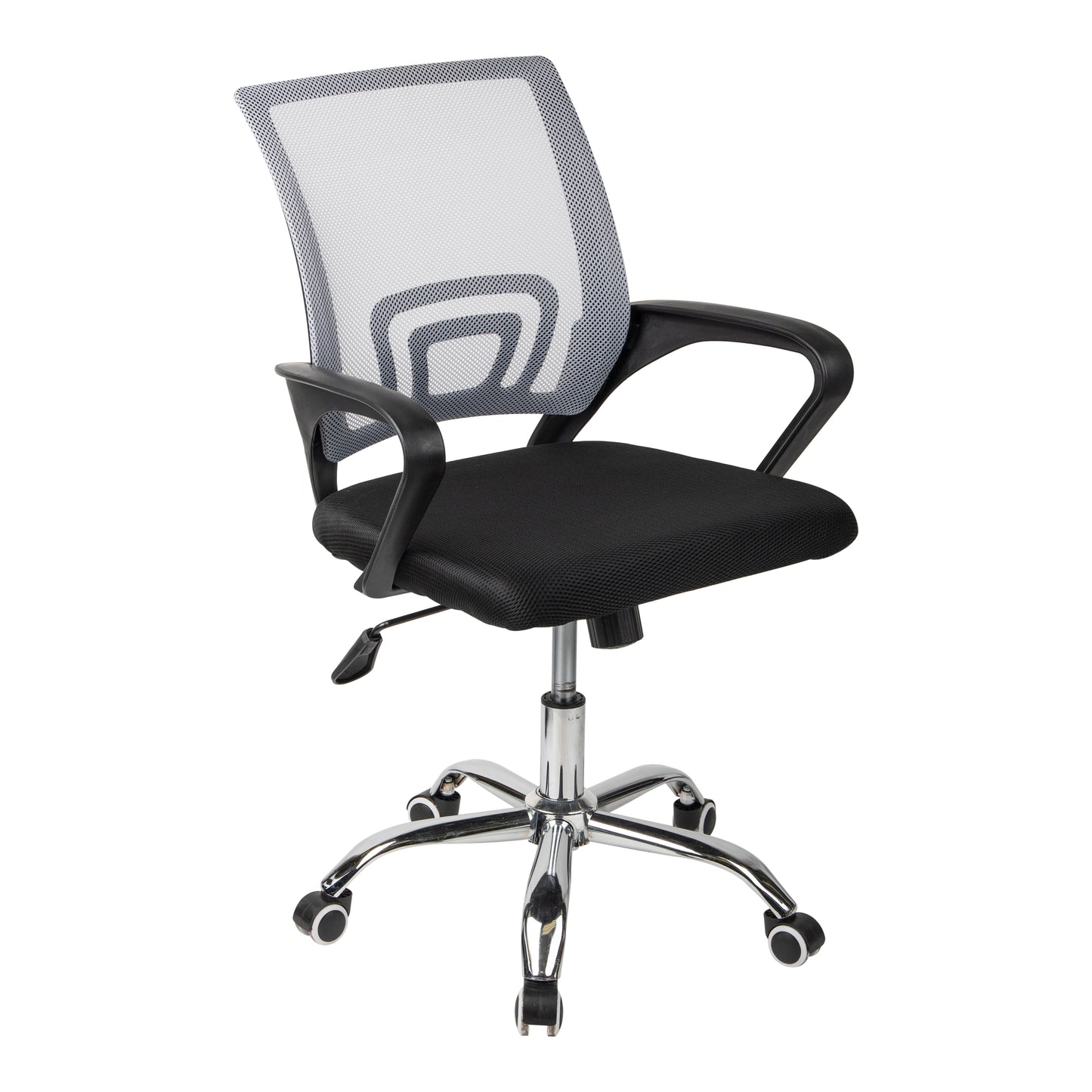 Mind Reader Swivel Office Chair with Wheels, Height Adjustable, Desk Chair, Computer Chair, 22.5"L x 22.5"W x 33-37"H, Black