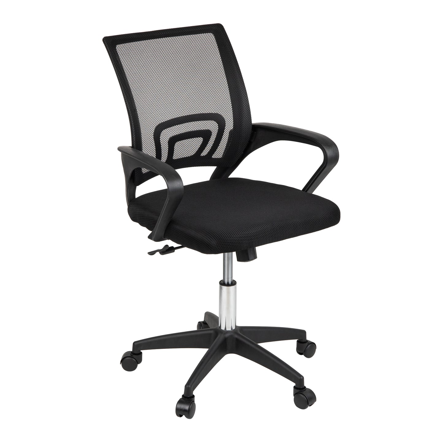 Mind Reader Swivel Office Chair with Wheels, Height Adjustable, Desk Chair, Office, 23"L x 21"W x 34.25-38"H, Black