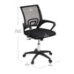 Mind Reader Swivel Office Chair with Wheels, Height Adjustable, Desk Chair, Office, 23"L x 21"W x 34.25-38"H, Black