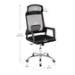 Mind Reader Swivel Office Chair with Wheels, Height Adjustable, Desk Chair, Office, 23"L x 20"W x 44-48"H, Black